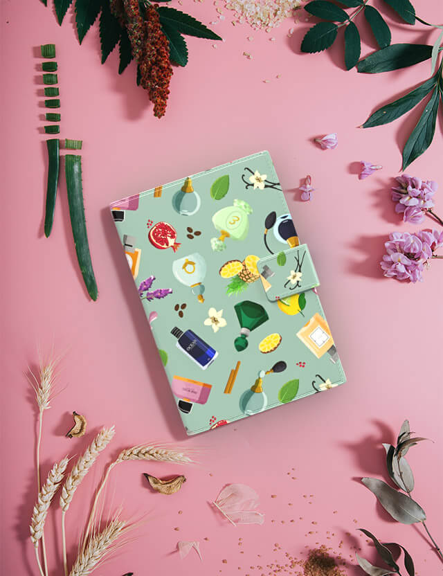 Pattern beauty parfum green background Eva Lo Coco diary