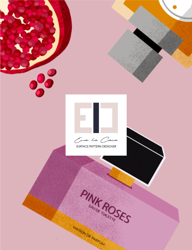 Pattern beauty parfum pink background zoom 2 Eva Lo Coco