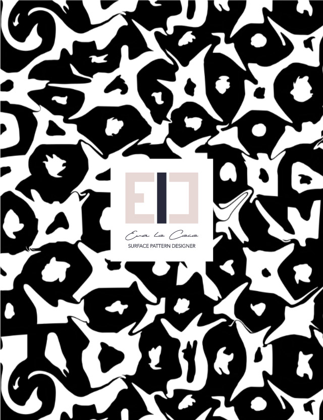 pattern astratto loose hessboard eva lo coco bianco e nero large scale