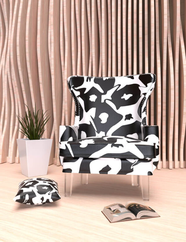 pattern astratto loose hessboard eva lo coco bianco e nero poltrona