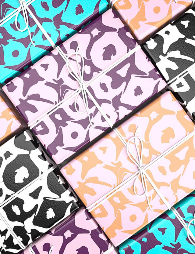 pattern astratto loose hessboard eva lo coco wrapping paper