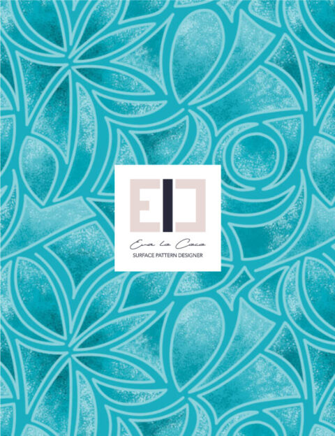 Pattern astratto frammenti turquoise background Eva Lo Coco large scale