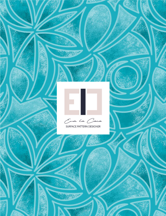 Pattern astratto frammenti turquoise background Eva Lo Coco large scale