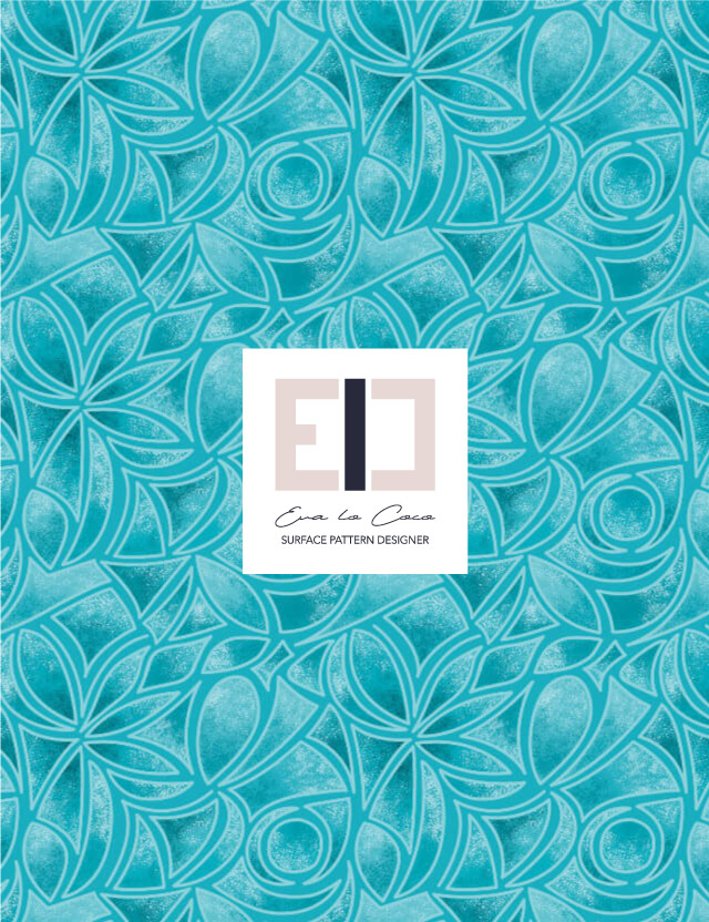 Pattern astratto frammenti turquoise background Eva Lo Coco little scale