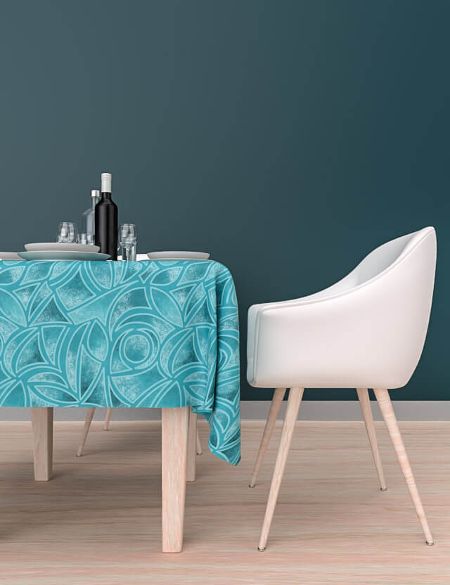 Pattern astratto frammenti turquoise background Eva Lo Coco tablecloth