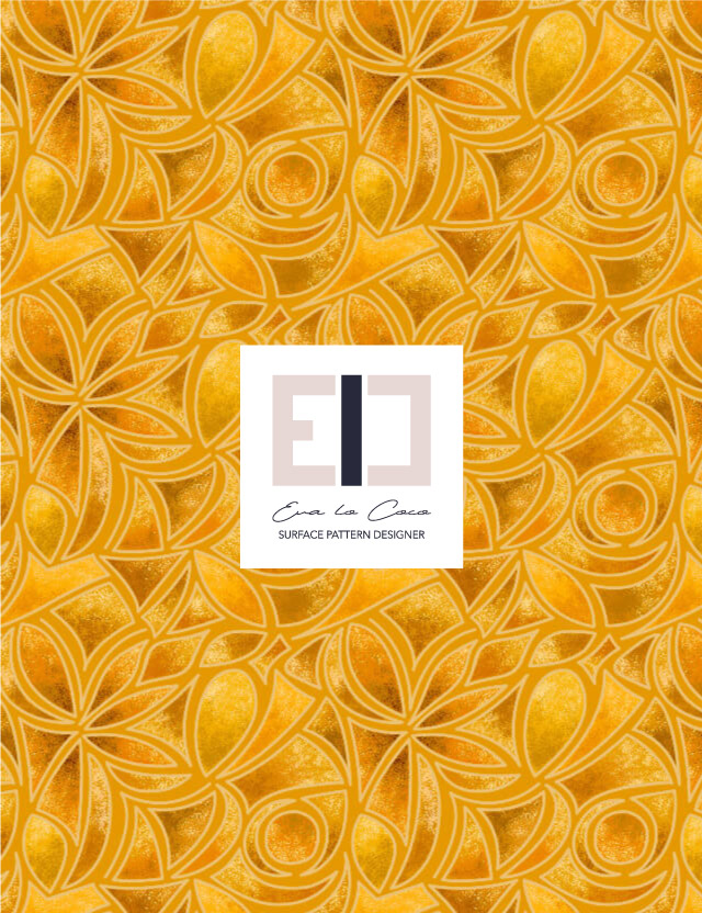 Pattern astratto frammenti yellow background Eva Lo Coco little scale
