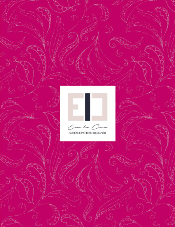 pattern elegant leaves fuchsia background eva lo coco llittle scale