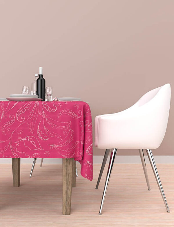 pattern elegant leaves fuchsia background eva lo coco tablecloth