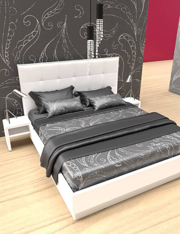 pattern elegant leaves grey background eva lo coco bed