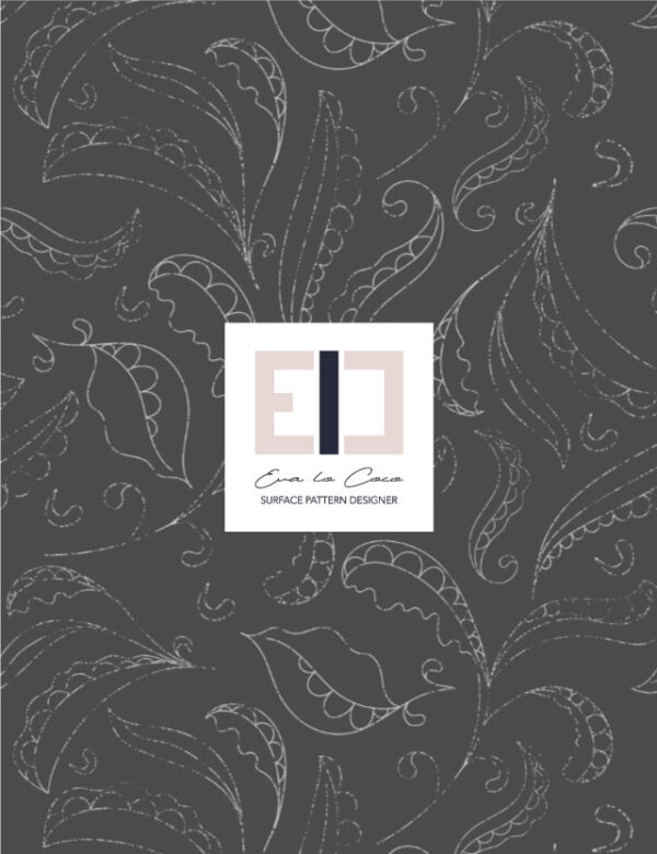 pattern elegant leaves gry background eva lo coco large scale