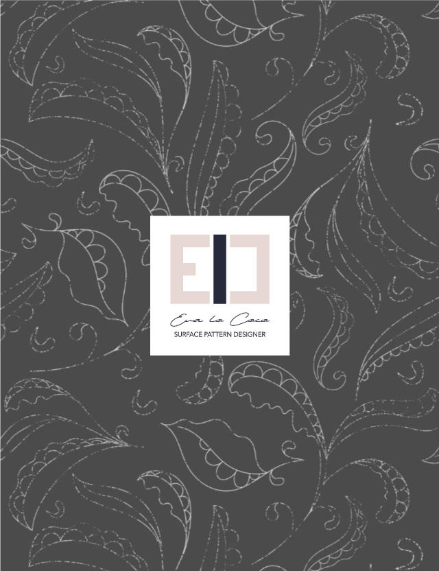 pattern elegant leaves gry background eva lo coco large scale