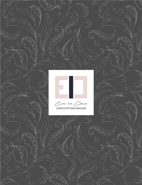 pattern elegant leaves gry background eva lo coco little scale