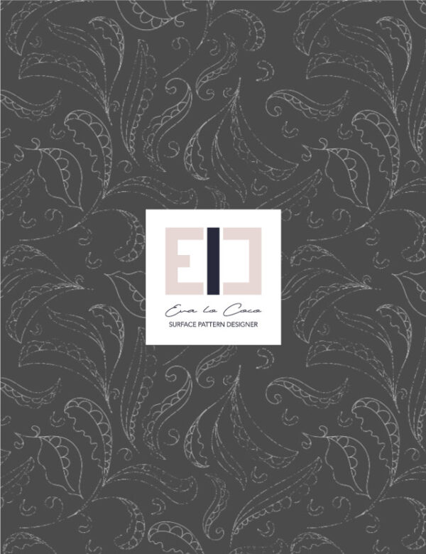 pattern elegant leaves gry background eva lo coco little scale