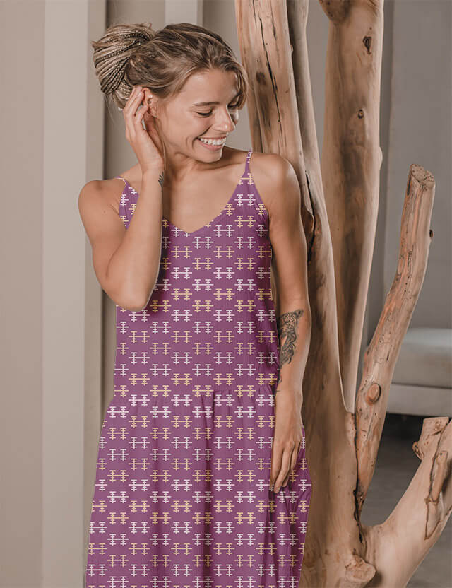 Pattern geometrico antenne eva lo coco woman dress