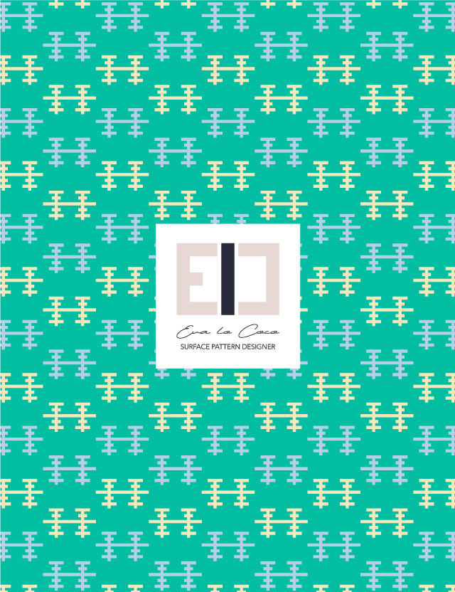 Pattern geometrico antenne green background eva lo coco little scale