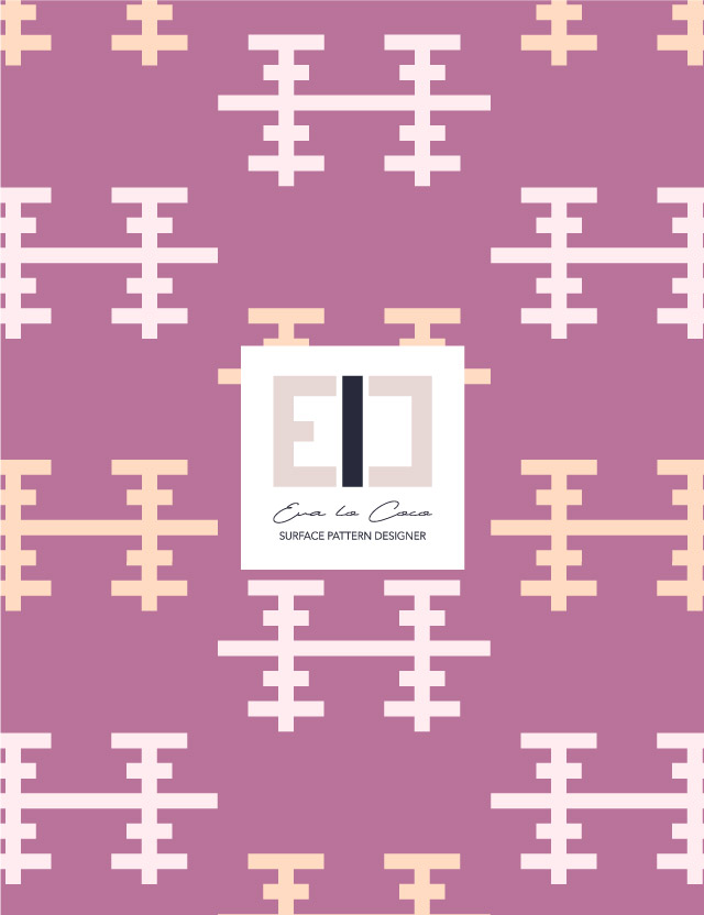 Pattern geometrico antenne pink background eva lo coco large scale
