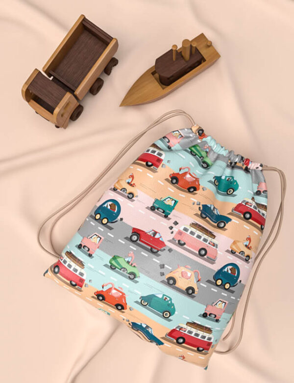Pattern kids funny cars eva lo coco bag