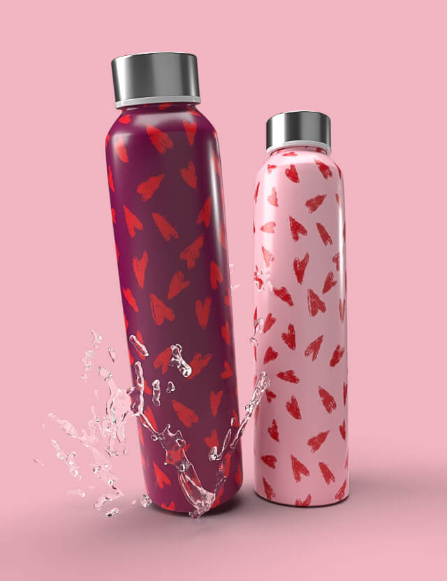 Pattern love little hearts Eva Lo Coco water bottle