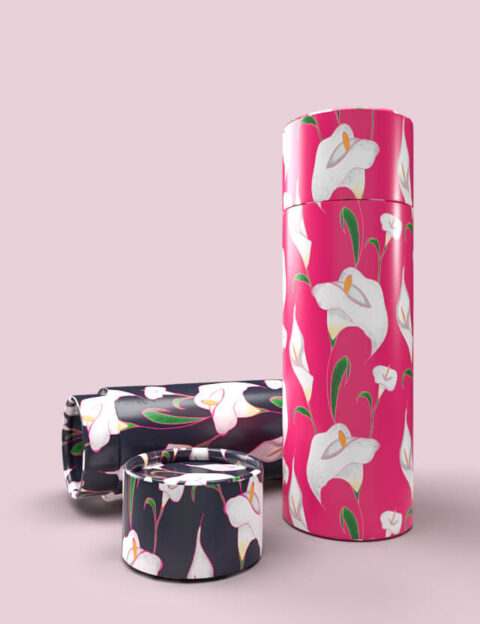 pattern floreale calle fucsia blue background eva lo coco gift