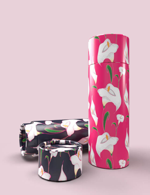 pattern floreale calle fucsia blue background eva lo coco gift