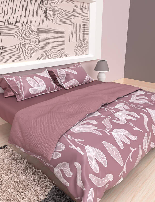 pattern floreale rain of flowers pink background Eva Lo Coco duvet cover