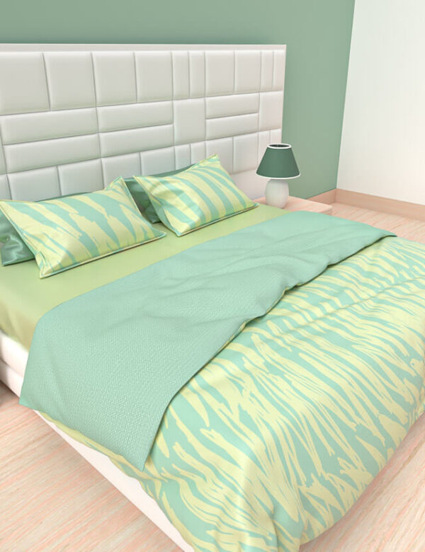 Pattern astratto trama con linee verticali verde background eva lo coco duvet cover mockup