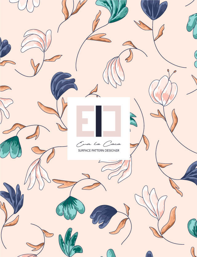 pattern floreale fioritura fiori astratti pink background eva lo coco large scale