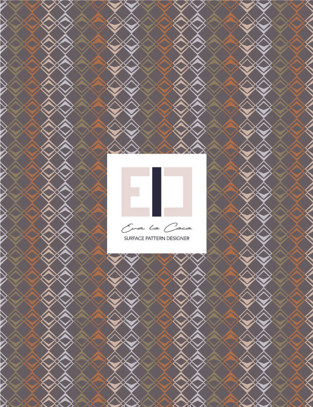 geometric pattern Rhombus Weave brown pink light blue green little scale eva lo coco