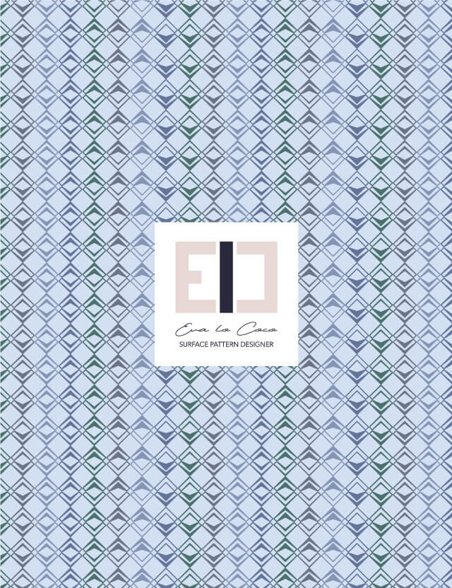 geometric pattern Rhombus Weave light blue green grey little scale eva lo coco