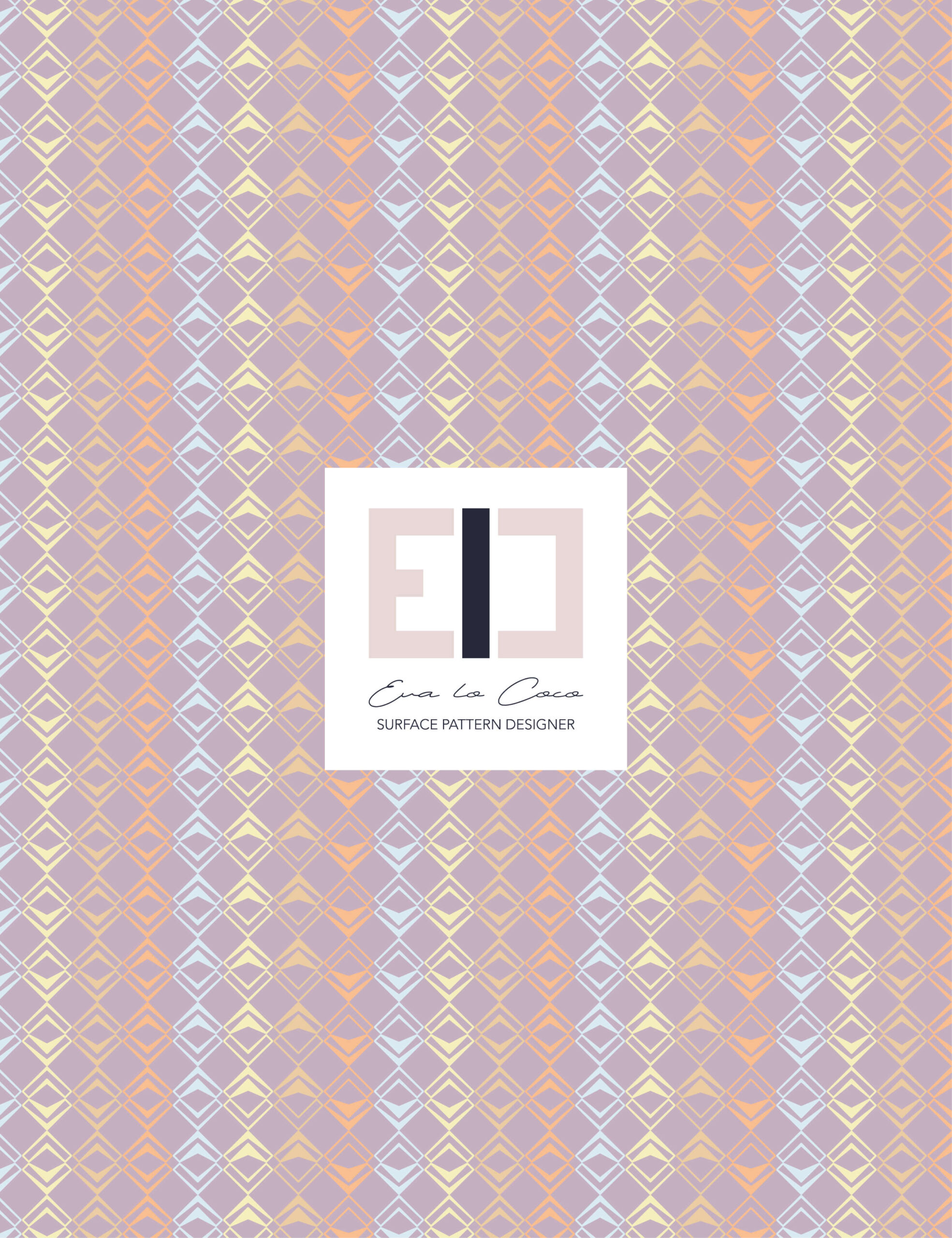 geometric pattern Rhombus Weave pink orange yellow light blue little scale eva lo coco scaled