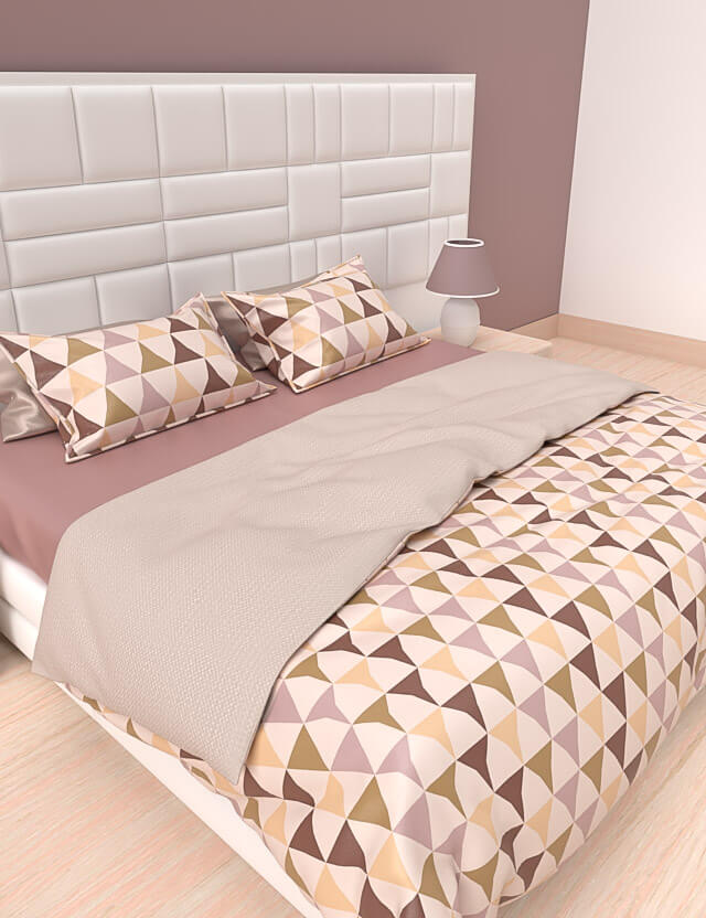 pattern geometrico triangles in metamorphosis brown beige cream Eva Lo Coco duvet cover