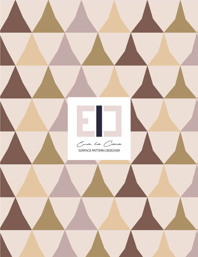 pattern geometrico triangles in metamorphosis brown beige cream Eva Lo Coco large scale