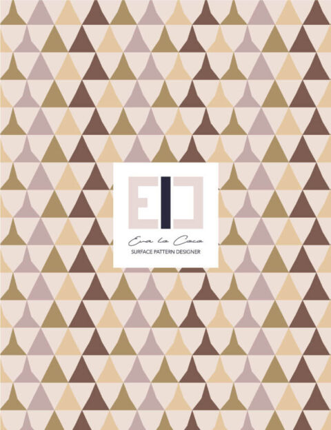 pattern geometrico triangles in metamorphosis brown beige cream Eva Lo Coco little scale