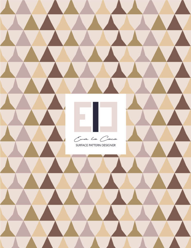 pattern geometrico triangles in metamorphosis brown beige cream Eva Lo Coco little scale