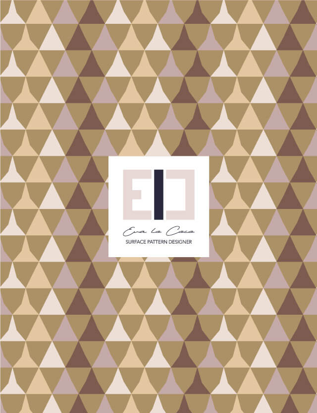 pattern geometrico triangles in metamorphosis brown lilac peach beige eva lo coco little scale