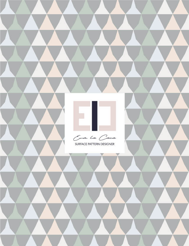 pattern geometrico triangles in metamorphosis grey pink green beige Eva Lo Coco little scale