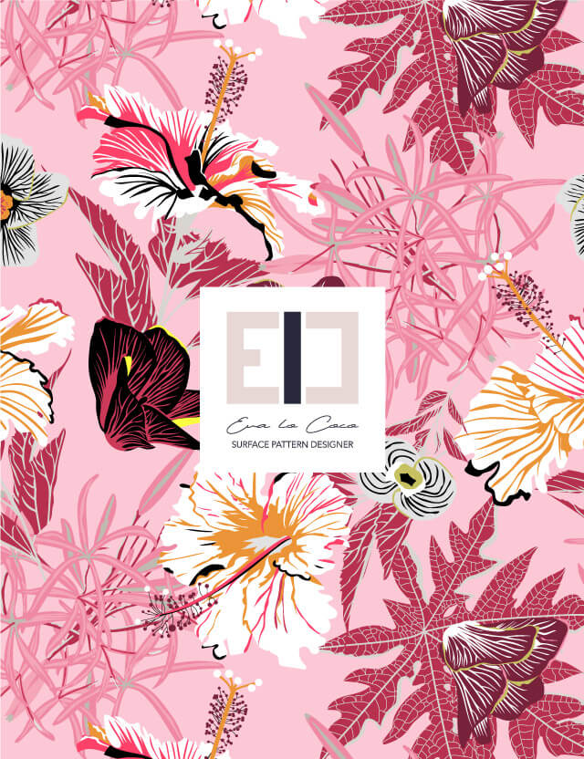 pattern Floral energy pink background elegant design eva lo coco large scale