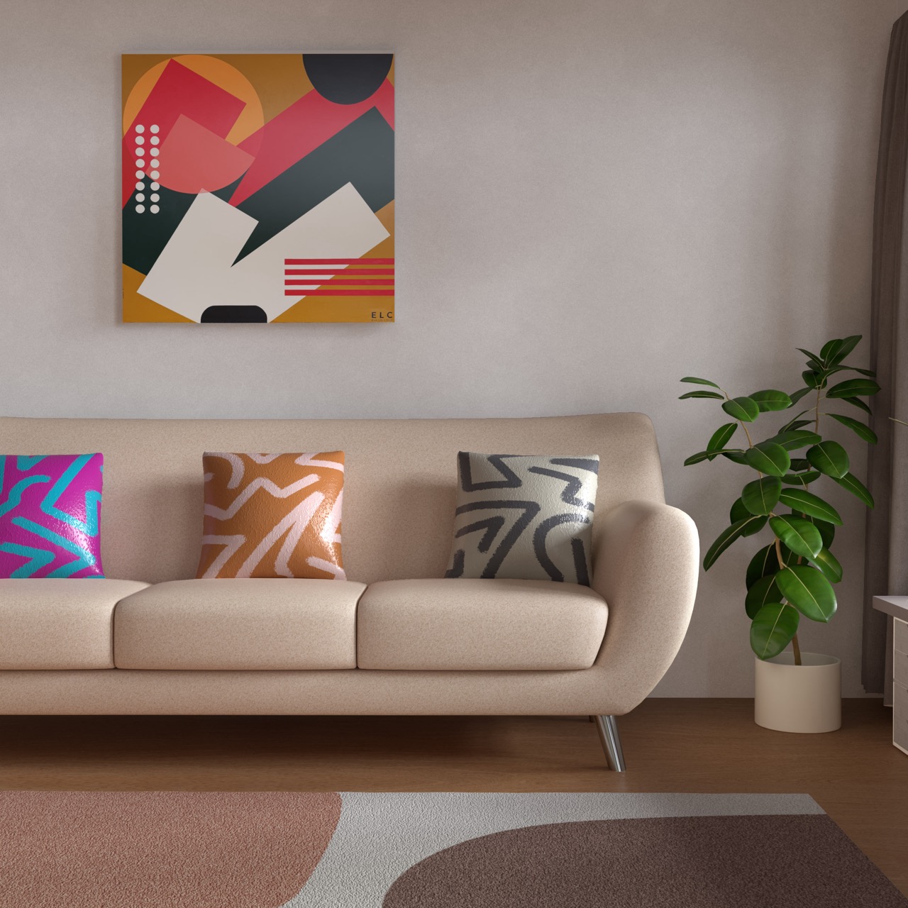 cuscini quadro astratti